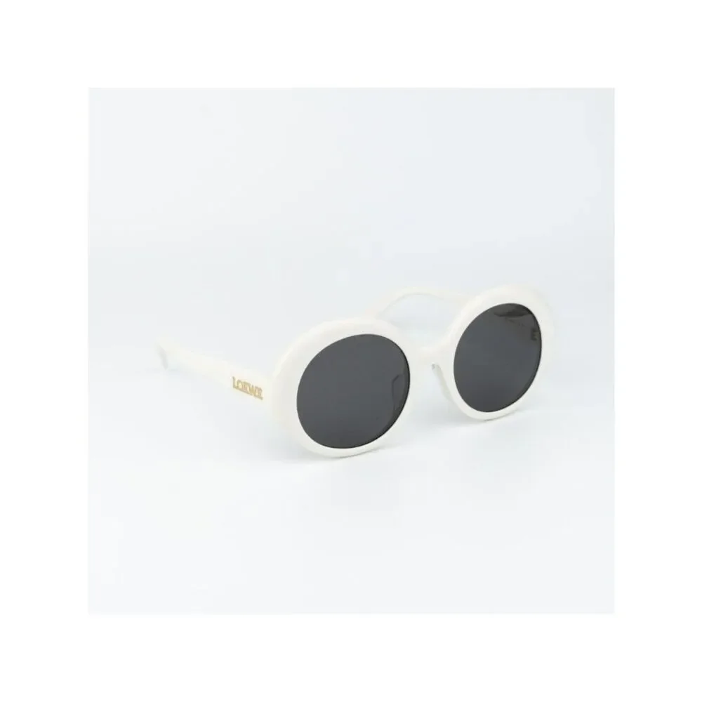 Loewe Women Sunglasses Ivory Grey Round LW40135F 25A NEW AUTHENTIC